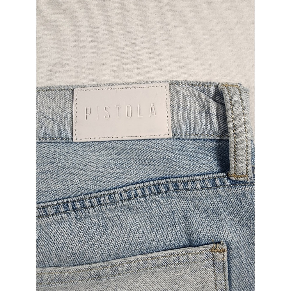 Pistola Y2k Denim Two Tone Contrast Panel 90s Straight Leg Jeans Light Wash Prep - Picture 8 of 9